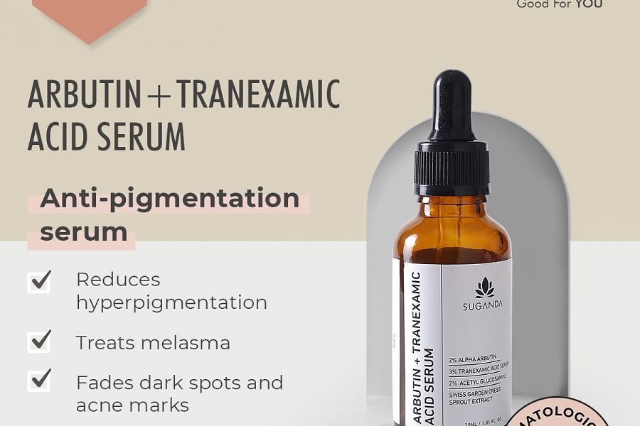 Suganda launches its new Arbutin and Tranexamic Serum for dull skin and to fight pigmentation