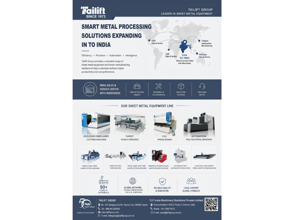 Tailift Group Introduces Intelligent Sheet Metal Processing Solutions to the Indian Market