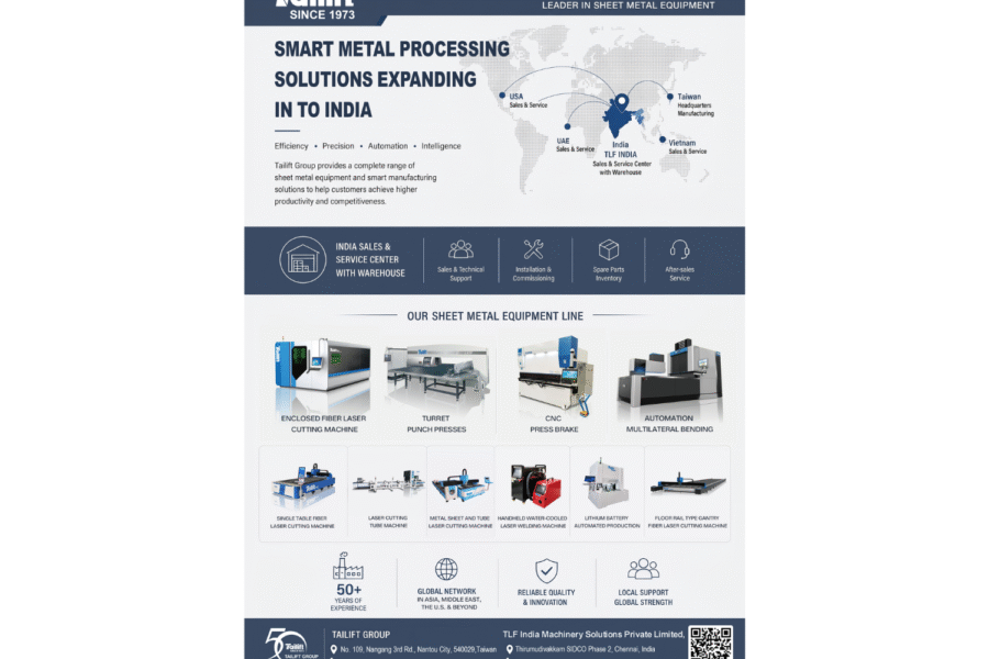 Tailift Group Introduces Intelligent Sheet Metal Processing Solutions to the Indian Market