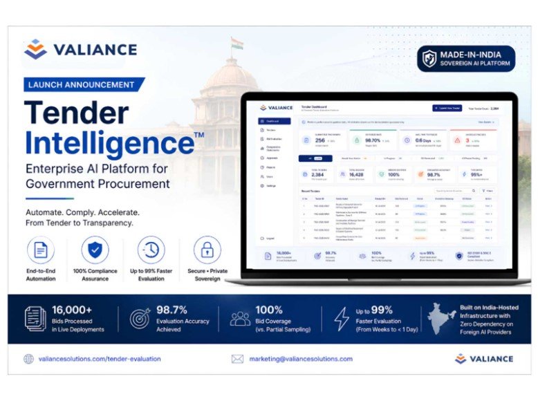 Valiance Solutions Launches Tender Intelligence, an Enterprise SaaS for Government Procurement