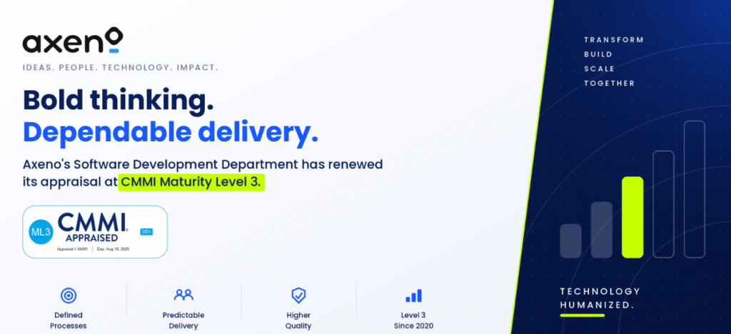 Axeno Consulting’s Software Development Department Renews Its CMMI Maturity Level 3 Appraisal